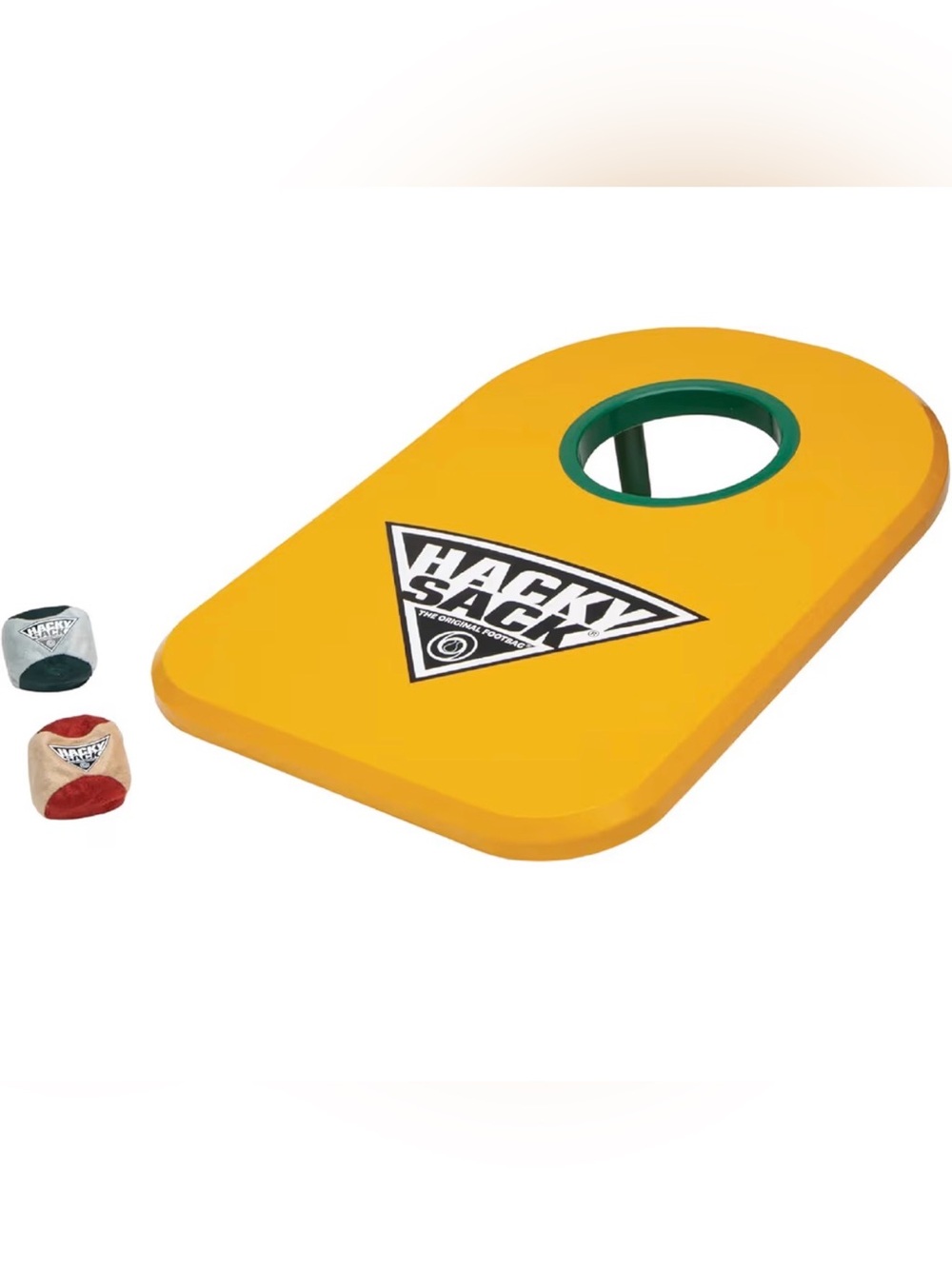Hacky Sack Cornhole Bean Bag Toss Game - includes TWO Hacky Sack balls
